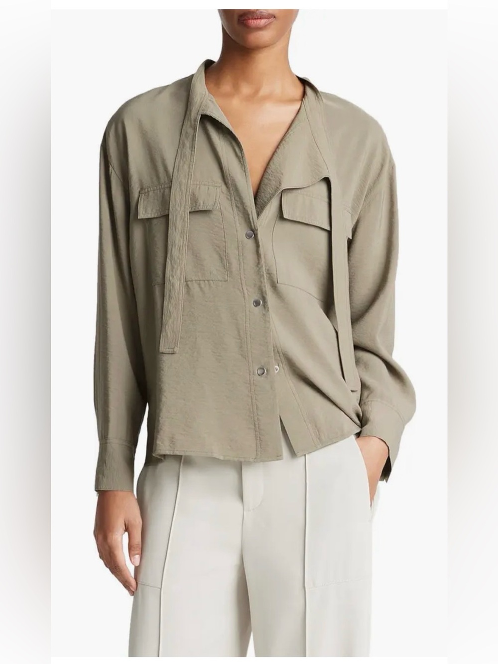 Vince Utility Snap Shirt Sz Medium